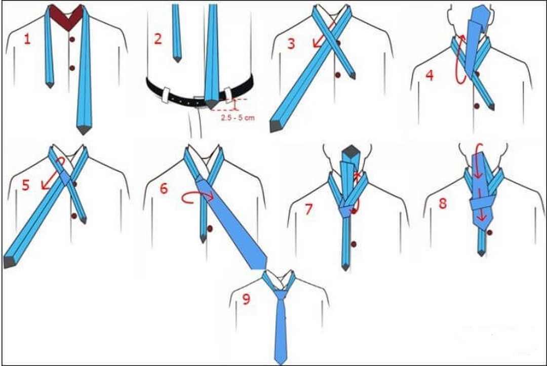 Các bước chi tiết trong việc thắt cà vạt theo kiểu Pratt